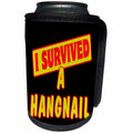 3dRose Dooni Designs Survive Sayings - I Survived A Hangnail Survial Pride And Humor Design - Can Cooler Bottle Wrap (cc_117615)