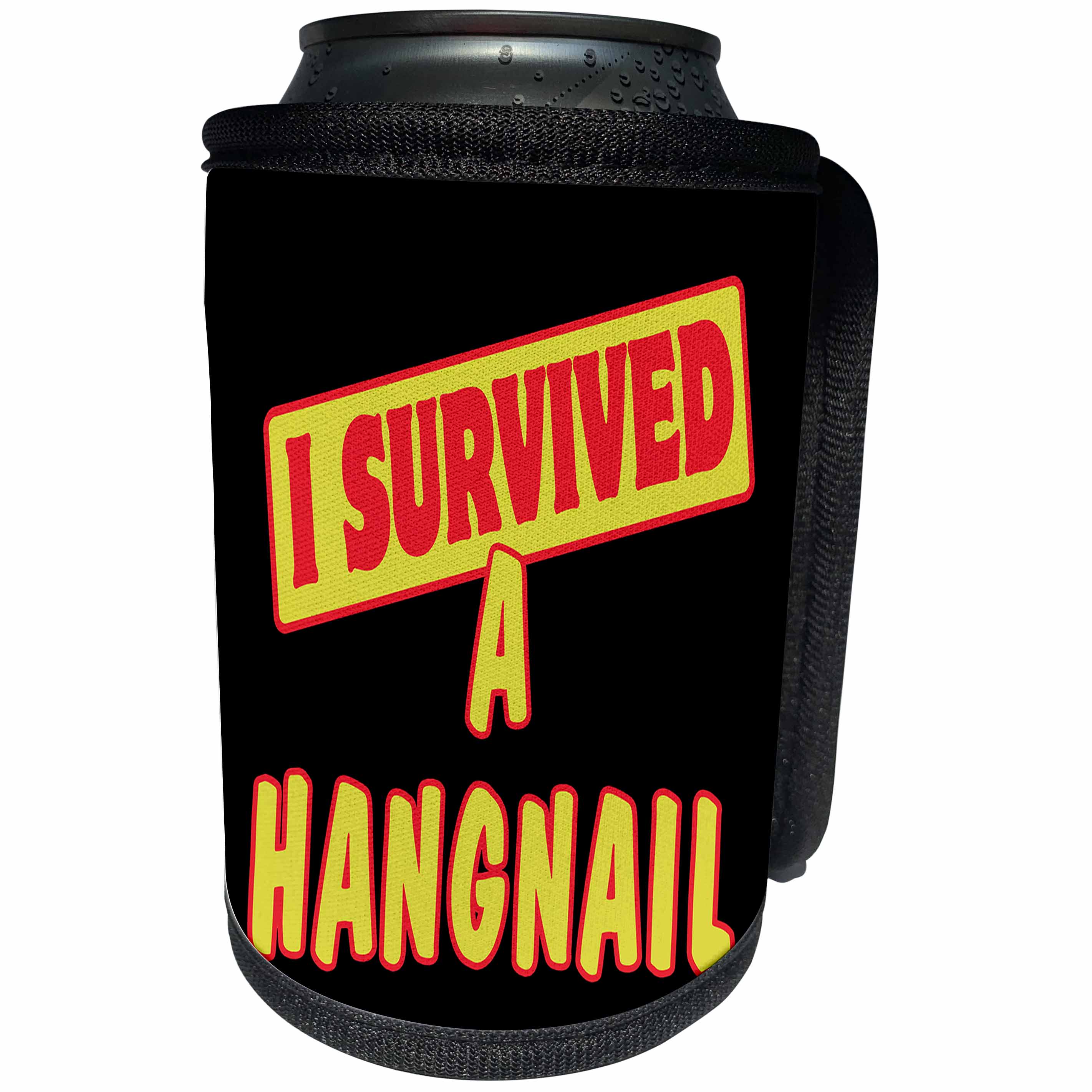 3dRose Dooni Designs Survive Sayings - I Survived A Hangnail Survial Pride And Humor Design - Can Cooler Bottle Wrap (cc_117615)