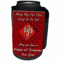3dRose Beverly Turner Design - Gold Dragon, May you have a Happy and Prosperous New Year in Chinese - Can Cooler Bottle Wrap (cc_11799)