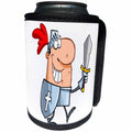 3dRose Dooni Designs More Random Cartoon Designs - Goofy Knight In Shining Armor With Sword Cartoon - Can Cooler Bottle Wrap (cc_118724)