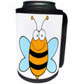 3dRose Dooni Designs More Random Cartoon Designs - Happy Bumble Bee Goofy Cartoon - Can Cooler Bottle Wrap (cc_118737)