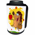 3dRose Dooni Designs More Random Cartoon Designs - Happy Cute Hedgehog Apple Picking - Can Cooler Bottle Wrap (cc_118747)