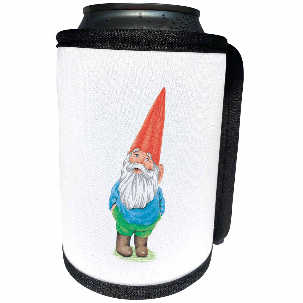 3dRose EvaDane - Funny Cartoons - Gnome - Can Cooler Bottle Wrap (cc_123988)