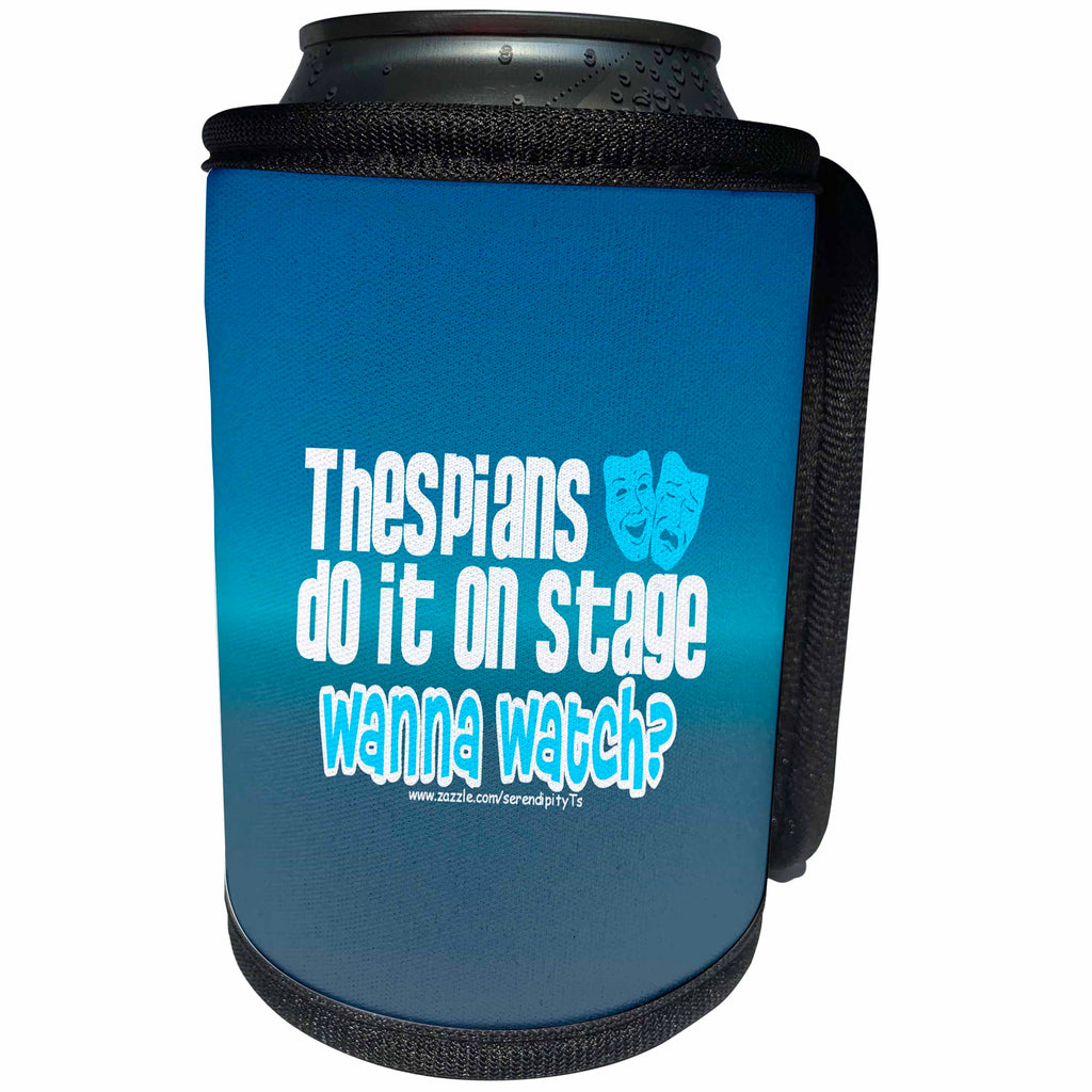 3dRose Deniska Designs Thespian - Thespians Do It On Stage on TealGreen - Can Cooler Bottle Wrap (cc_12399)