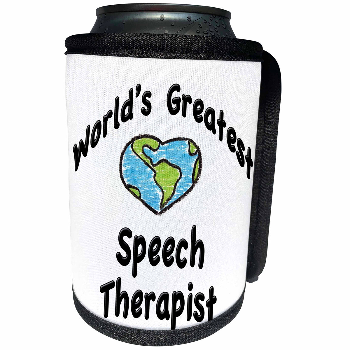 3dRose EvaDane - Teachers - World’s greatest speech therapist - Can Cooler Bottle Wrap (cc_123991)