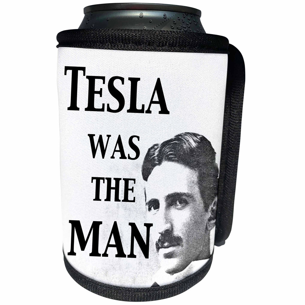 3dRose EvaDane - Funny Quotes - Tesla was the man - Can Cooler Bottle Wrap (cc_123994)