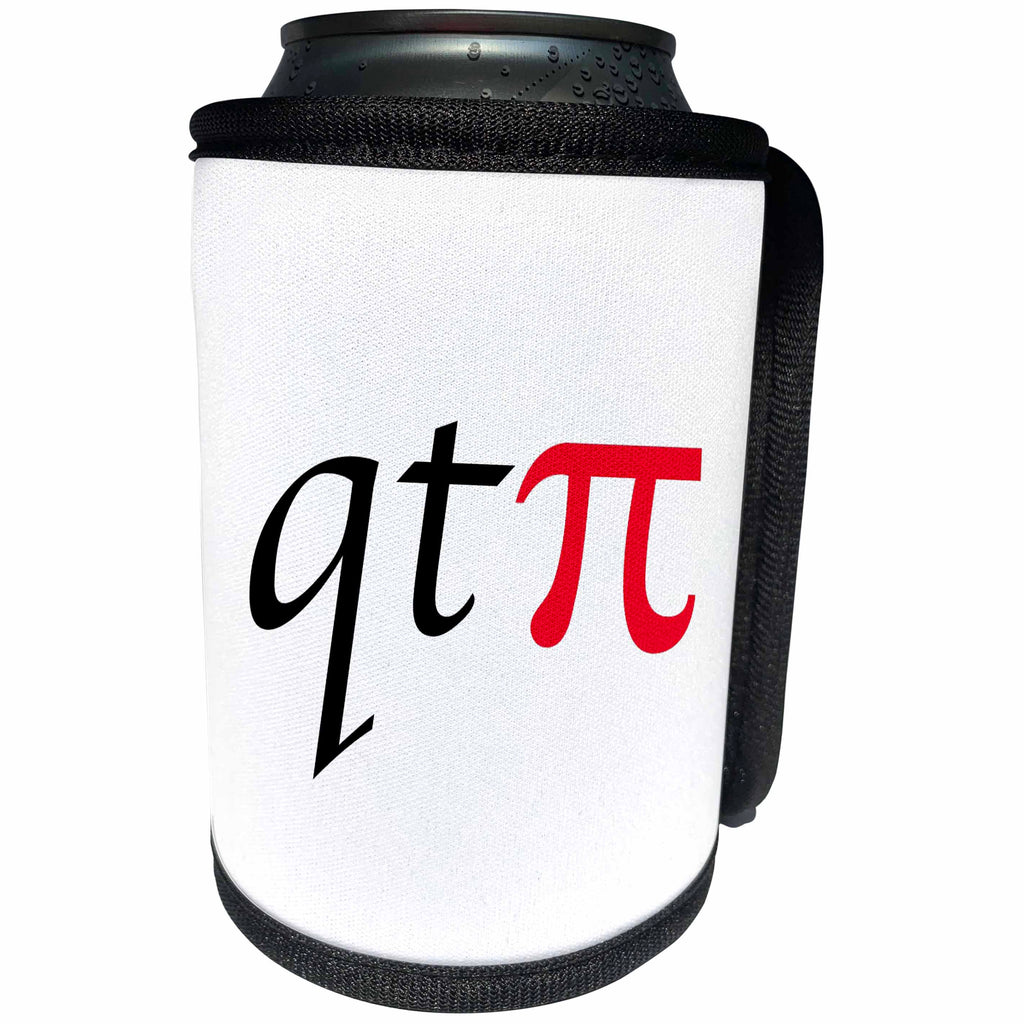 3dRose EvaDane - Funny Quotes - qt pi, Red - Can Cooler Bottle Wrap (cc_123995)