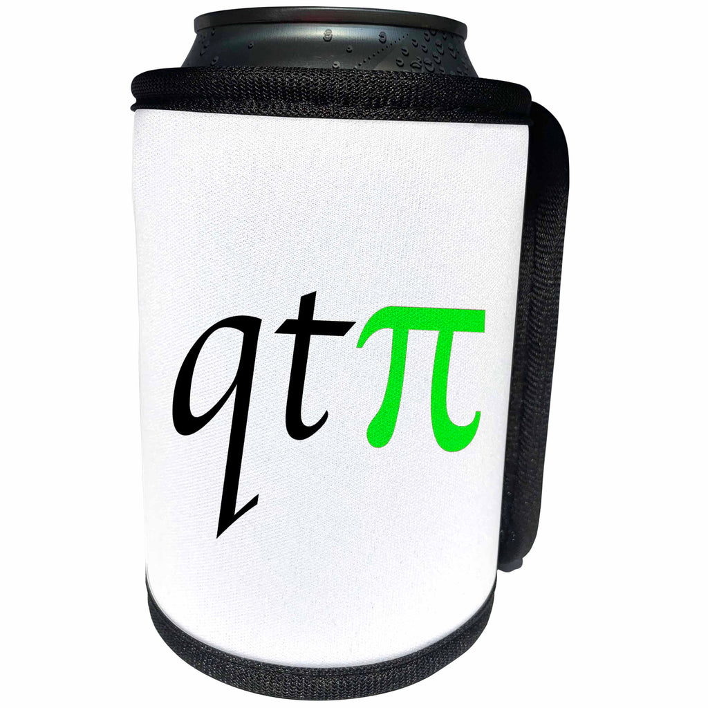 3dRose EvaDane - Funny Quotes - qt pi, Lime Green - Can Cooler Bottle Wrap (cc_123996)