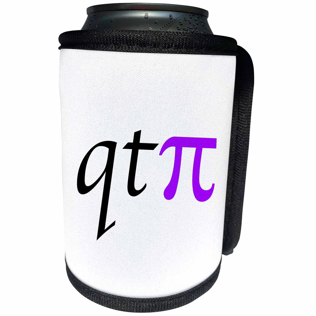 3dRose EvaDane - Funny Quotes - qt pi Purple - Can Cooler Bottle Wrap (cc_123998)