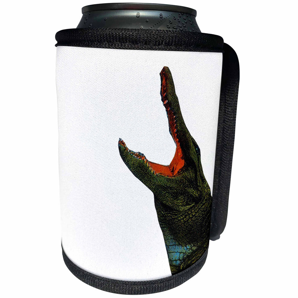 3dRose TNMPastPerfect Animals - Open Mouthed Alligator - Can Cooler Bottle Wrap (cc_124190)