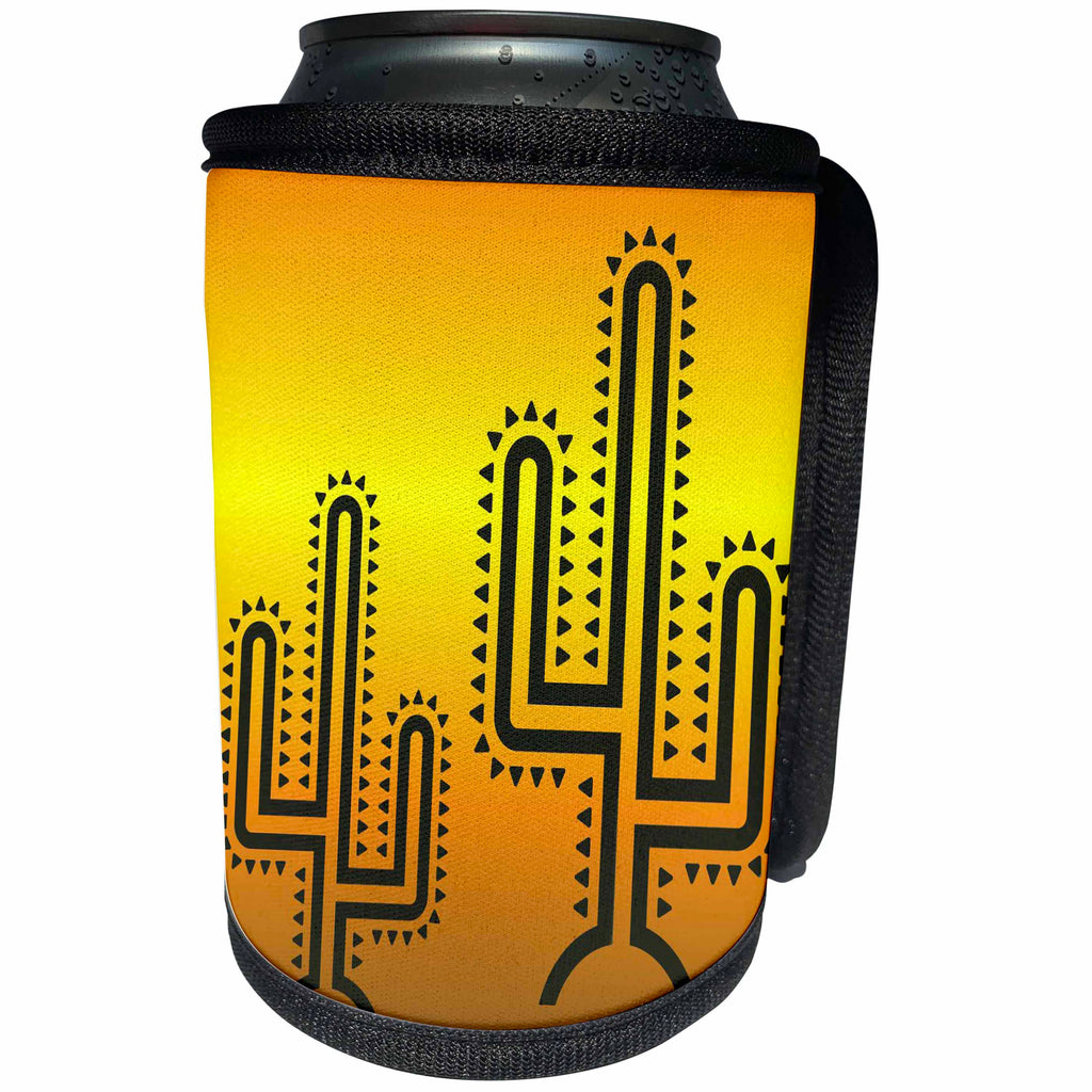 3dRose TNMGraphics Old West - Cactus Sunset - Can Cooler Bottle Wrap (cc_124208)