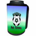 3dRose Deniska Designs Soccer - Soccer Is Real Football on Tricolor - Can Cooler Bottle Wrap (cc_12421)