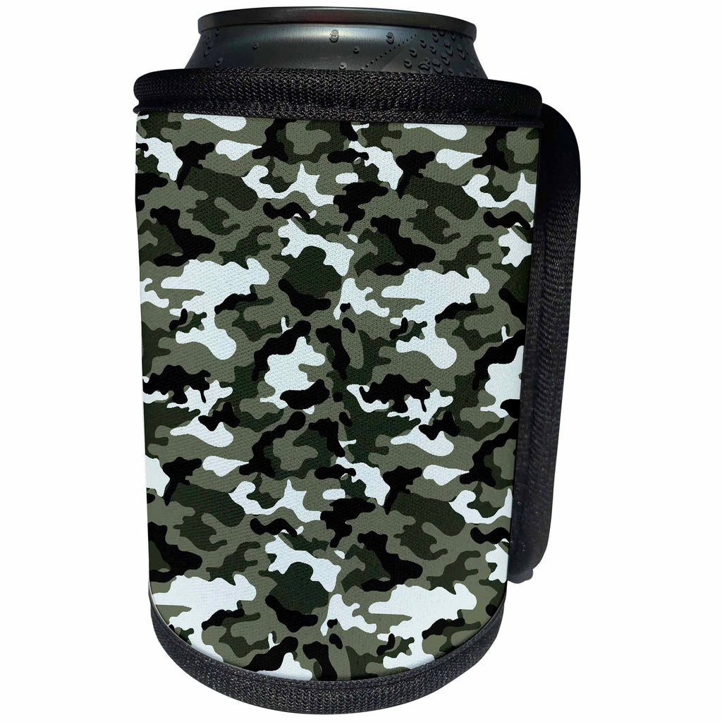 3dRose TNMGraphics Military and Patriotic - Cold Dark Camo - Can Cooler Bottle Wrap (cc_124212)