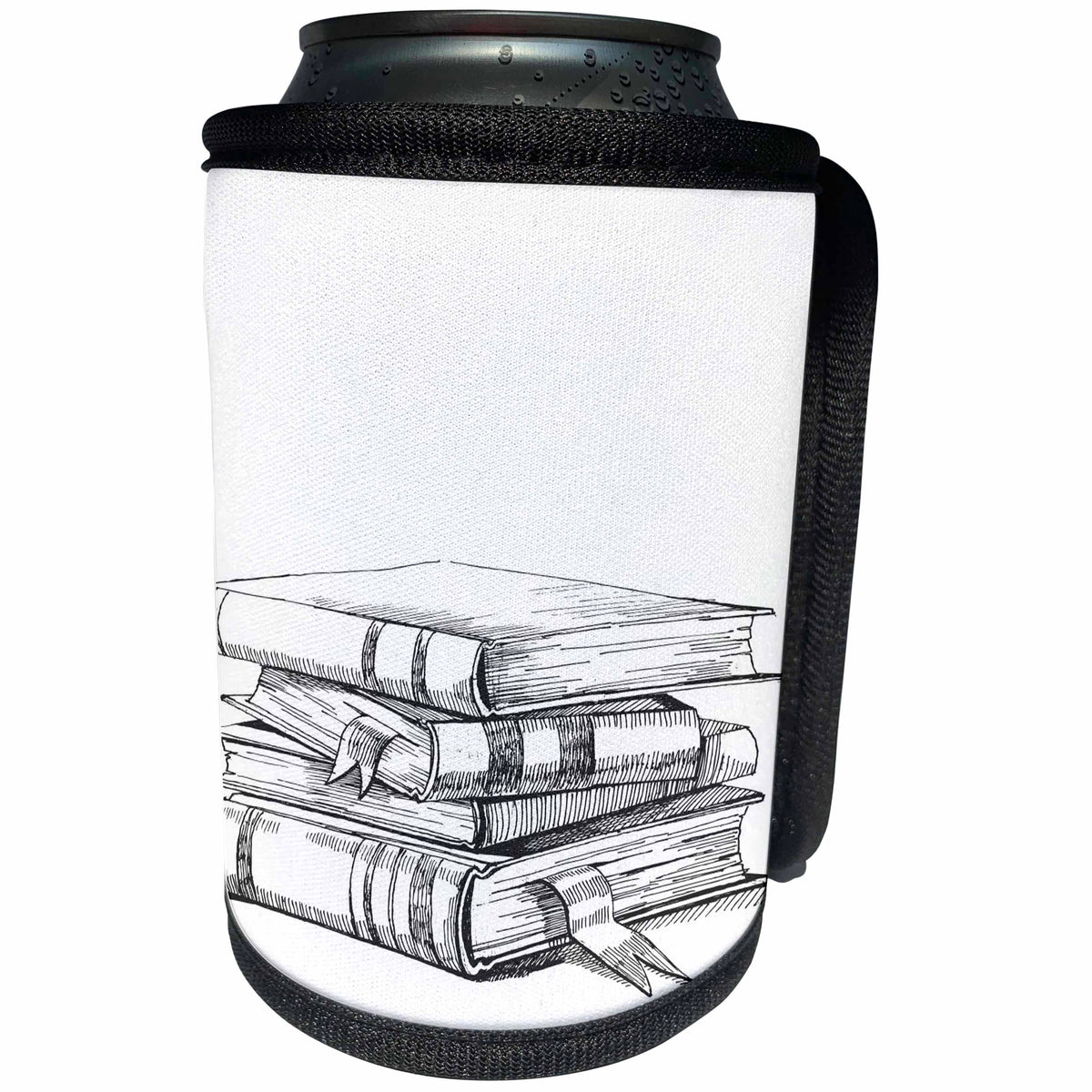 3dRose TNMGraphics School - Stack of Books - Can Cooler Bottle Wrap (cc_124233)