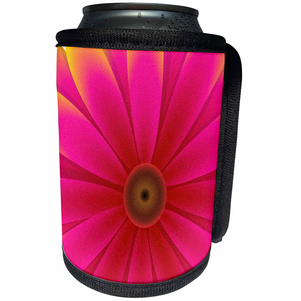 3dRose TNMGraphics Floral - Vivid Pink Flower - Can Cooler Bottle Wrap (cc_124235)