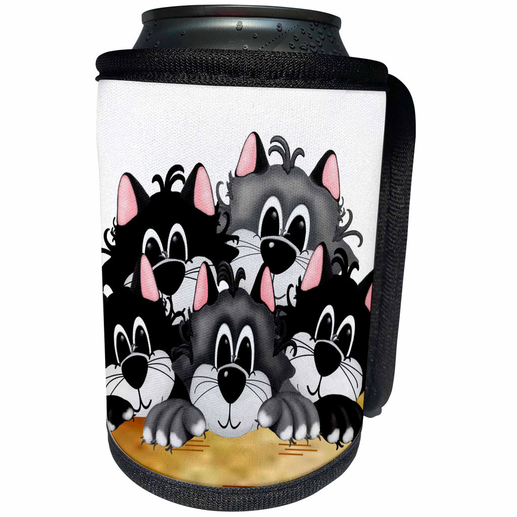 3dRose TNMGraphics Animals - Box of Cats - Can Cooler Bottle Wrap (cc_124240)