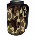 3dRose TNMGraphics Military and Patriotic - Brown Camo - Can Cooler Bottle Wrap (cc_124243)