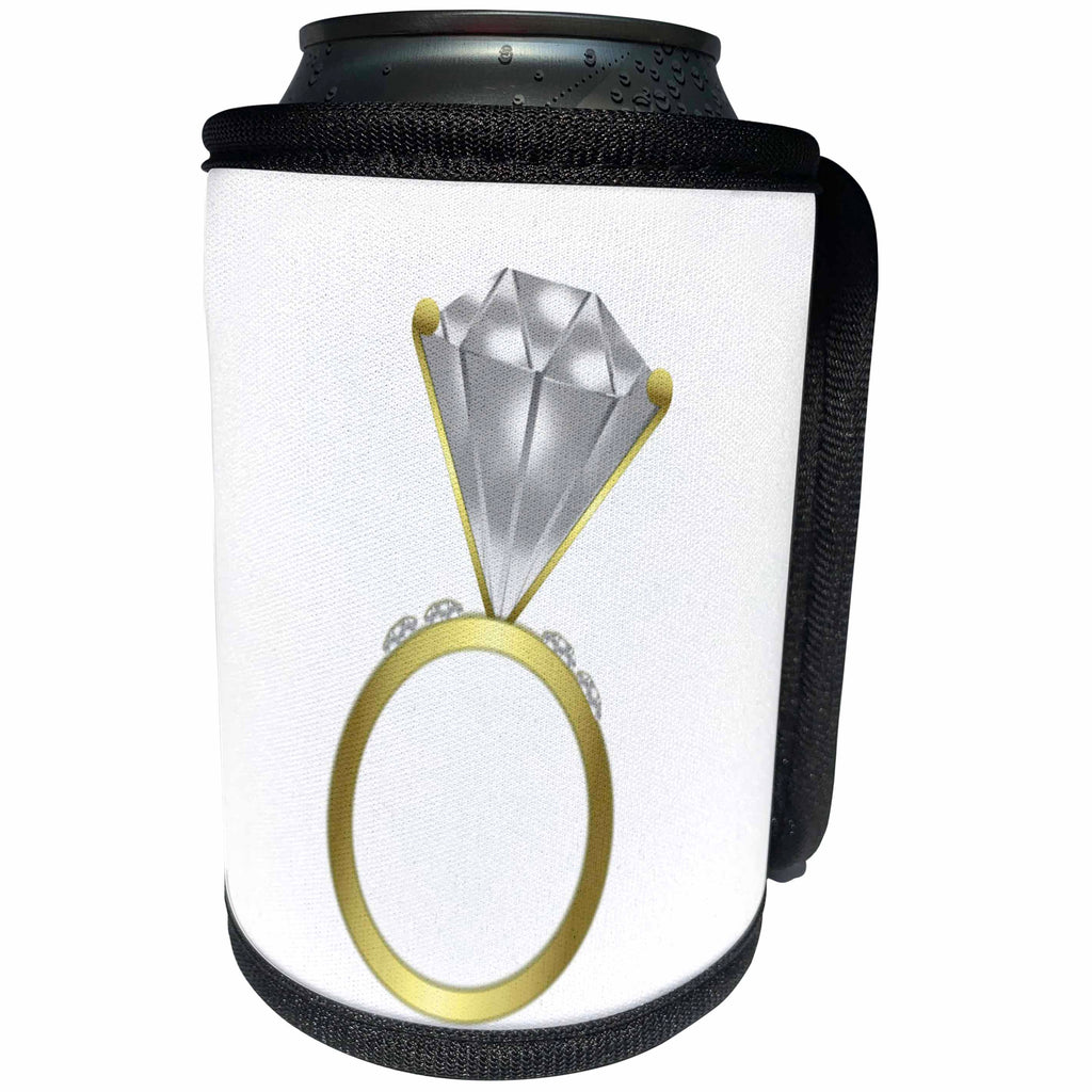 3dRose TNMGraphics Weddings - Engagement Ring - Can Cooler Bottle Wrap (cc_124248)