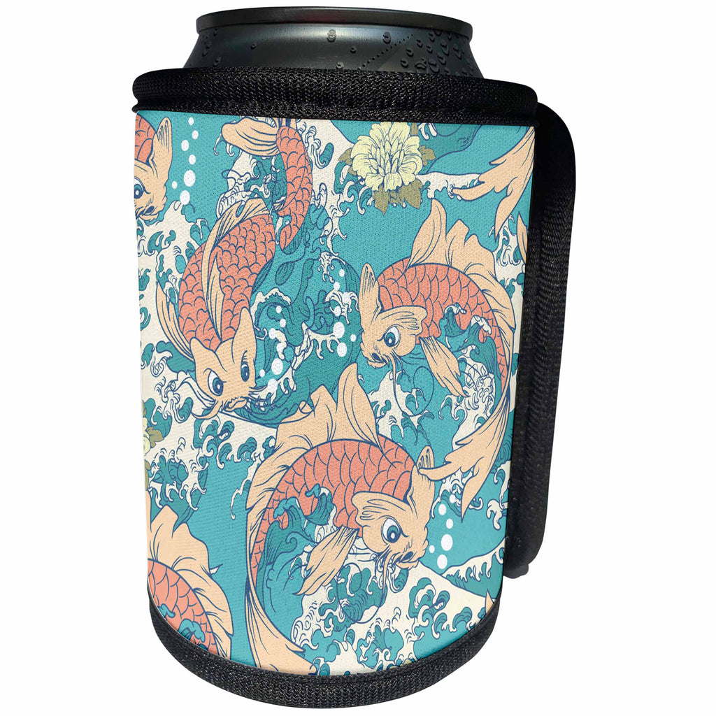 3dRose TNMGraphics Animals - Koi Splashing - Can Cooler Bottle Wrap (cc_124253)
