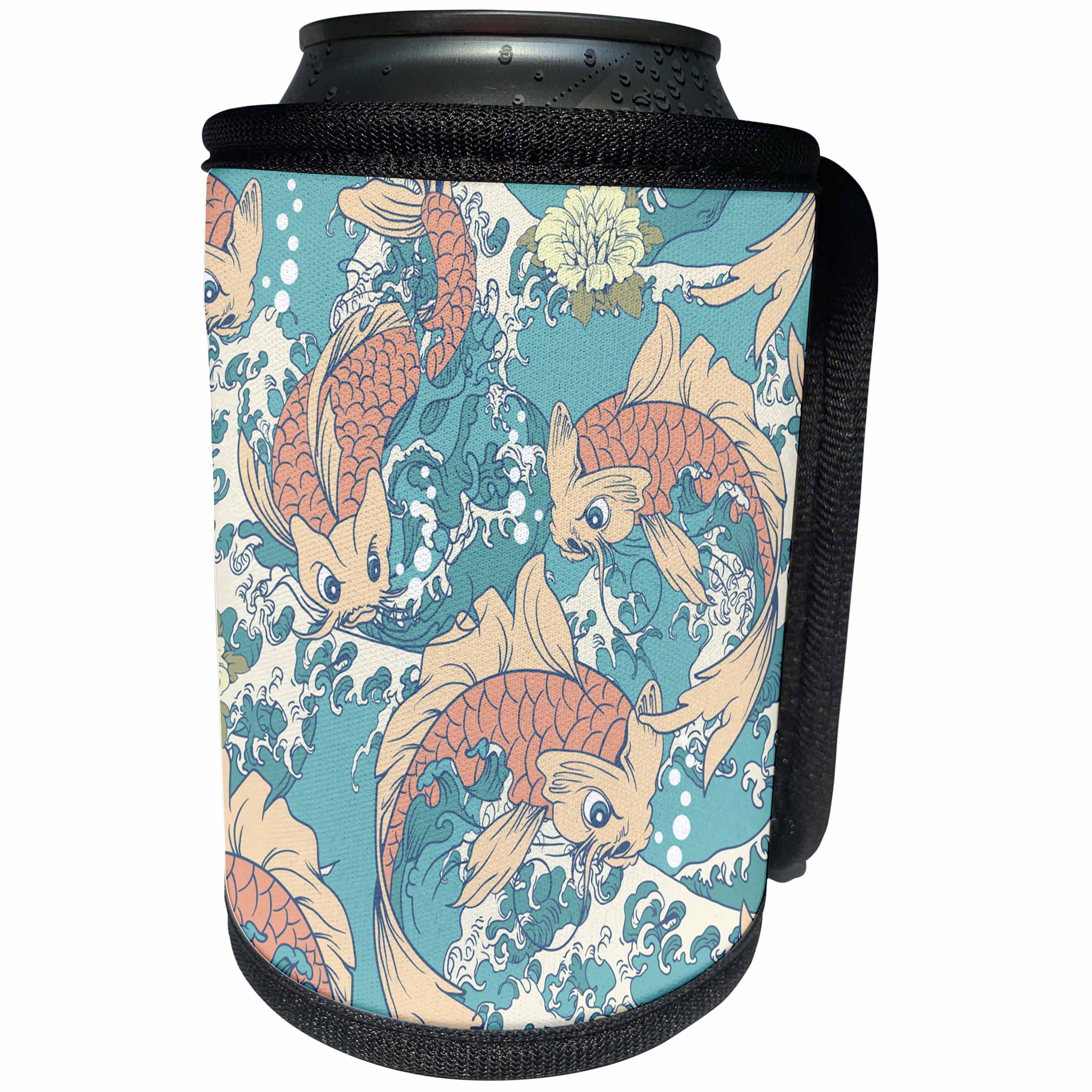 3dRose TNMGraphics Animals - Koi Splashing - Can Cooler Bottle Wrap (cc_124253)