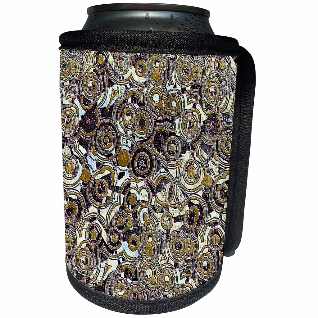 3dRose TNMGraphics Patterns - Metal Foil Circles - Can Cooler Bottle Wrap (cc_124259)