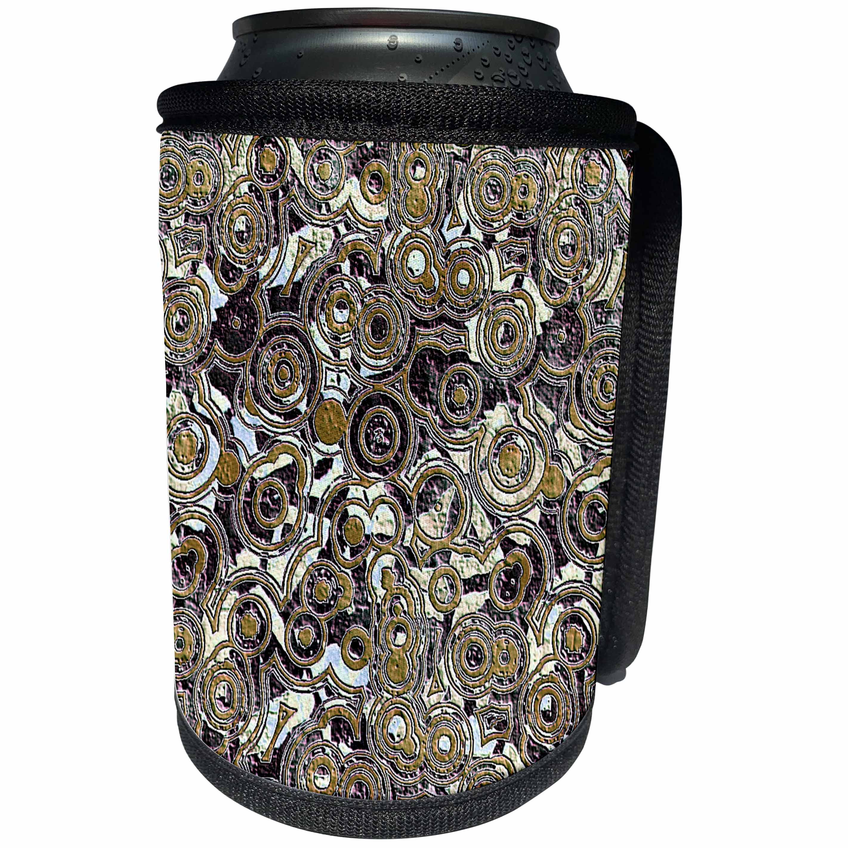 3dRose TNMGraphics Patterns - Metal Foil Circles - Can Cooler Bottle Wrap (cc_124259)
