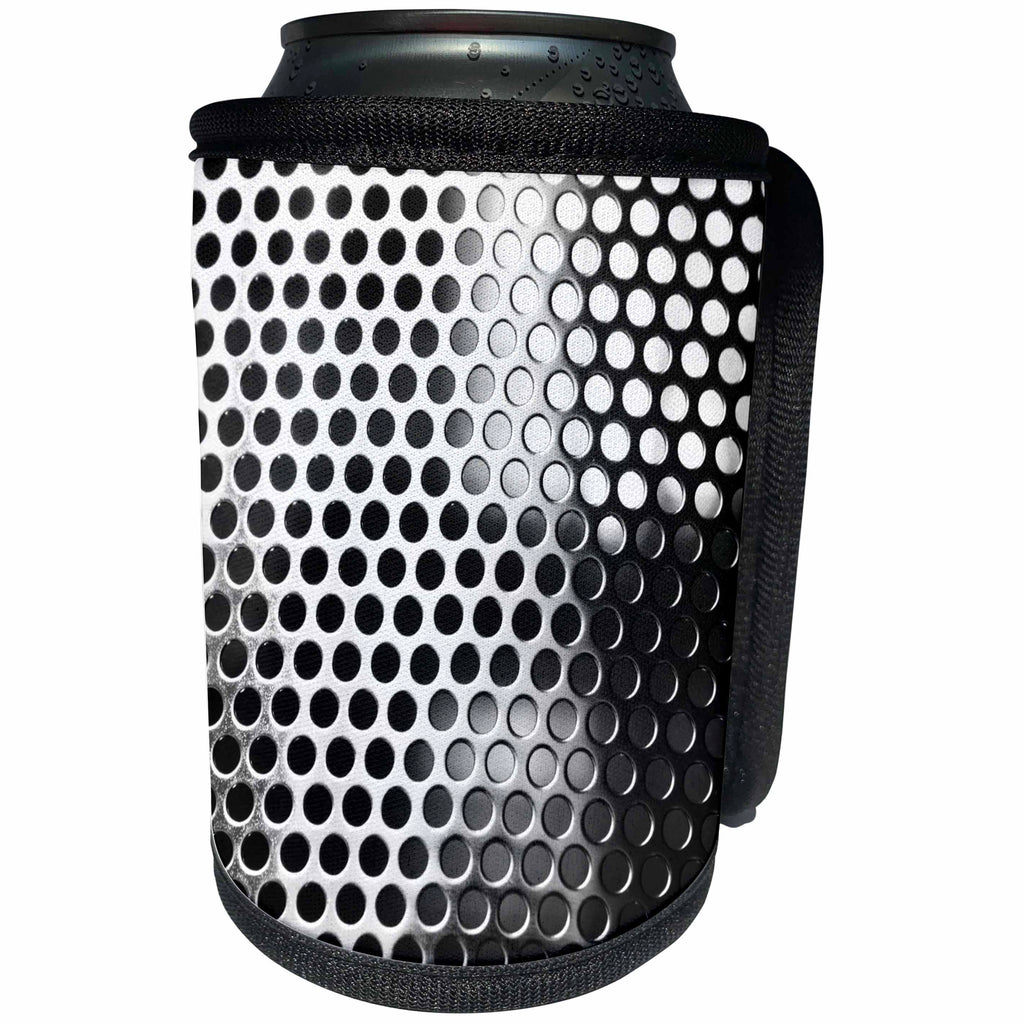 3dRose TNMGraphics Patterns - Metal silver Grate - Can Cooler Bottle Wrap (cc_124260)