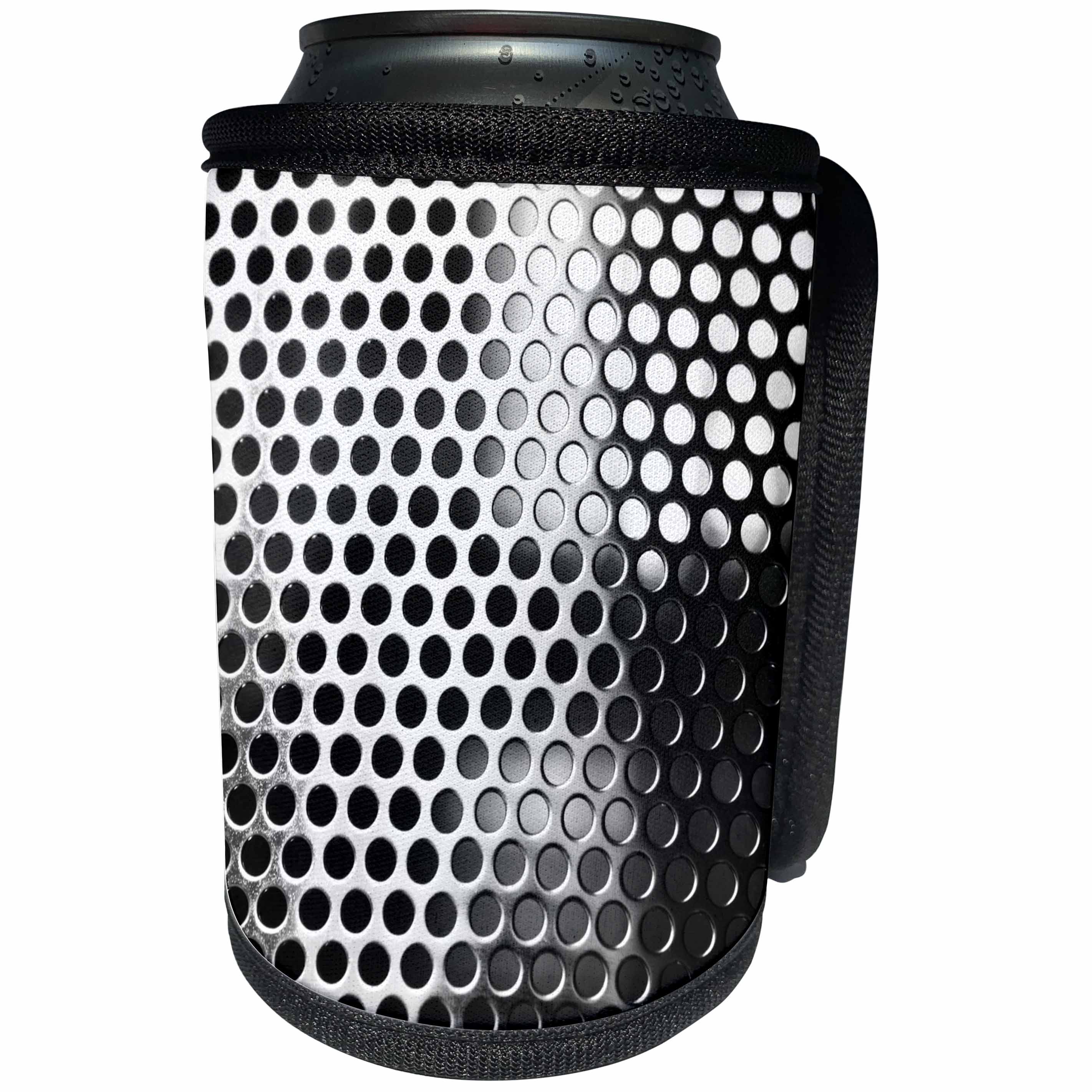 3dRose TNMGraphics Patterns - Metal silver Grate - Can Cooler Bottle Wrap (cc_124260)