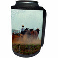 3dRose Cassie Peters Horses - Amish 3 Horse Team Field Work by Angelandspot - Can Cooler Bottle Wrap (cc_130455)