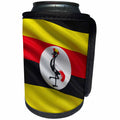 3dRose Carsten Reisinger - Illustrations - Flag of Uganda waving in the wind - Can Cooler Bottle Wrap (cc_174732)