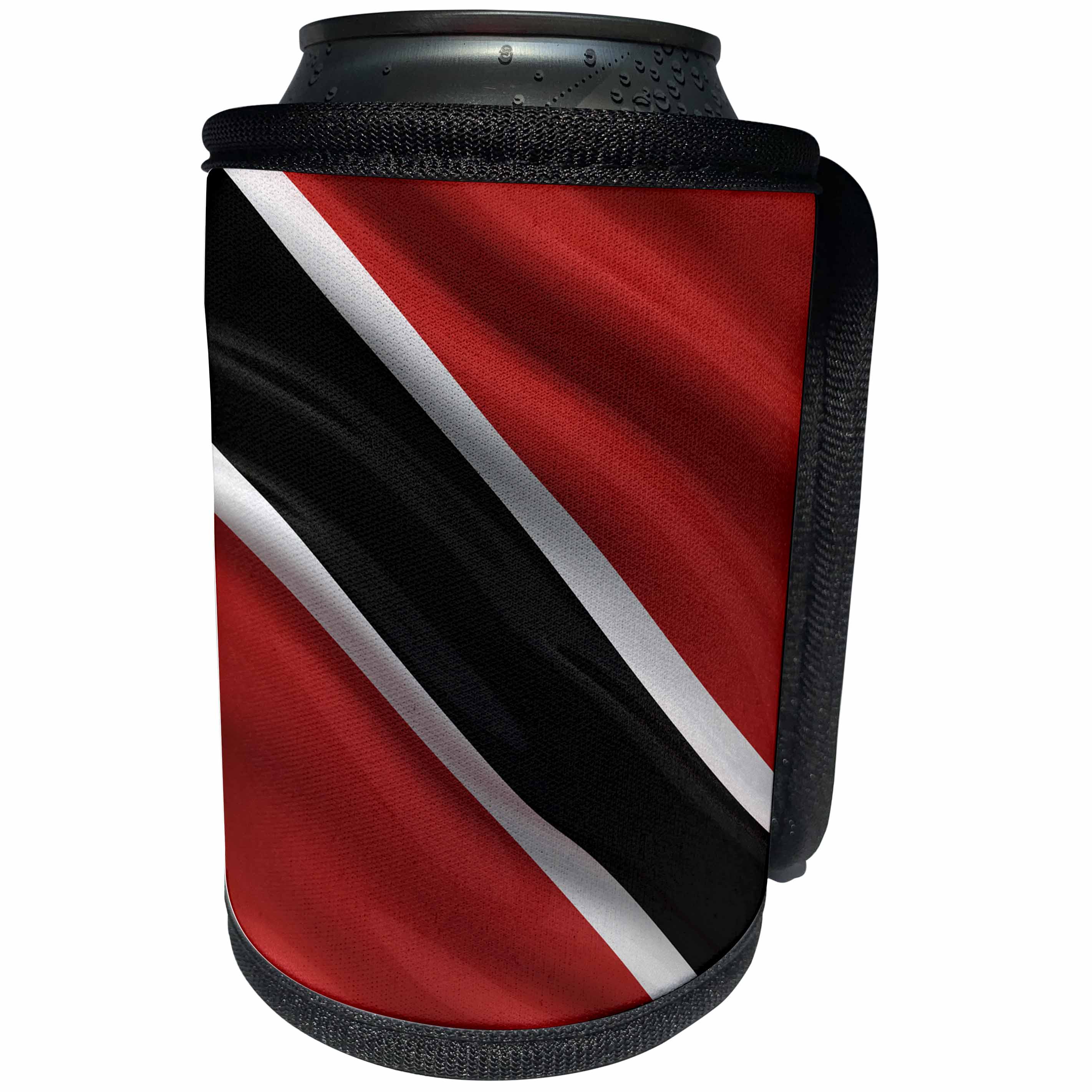3dRose Carsten Reisinger - Illustrations - Flag of Trinidad and Tobago waving in the wind - Can Cooler Bottle Wrap (cc_174734)