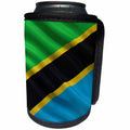 3dRose Carsten Reisinger - Illustrations - Flag of Tanzania waving in the wind - Can Cooler Bottle Wrap (cc_174735)
