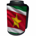 3dRose Carsten Reisinger - Illustrations - Flag of Suriname waving in the wind - Can Cooler Bottle Wrap (cc_174737)