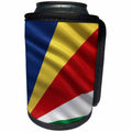 3dRose Carsten Reisinger - Illustrations - Flag of the Seychelles waving in the wind - Can Cooler Bottle Wrap (cc_174742)