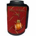 3dRose Beverly Turner Christmas Design - Football Thank you Coach - Can Cooler Bottle Wrap (cc_17496)