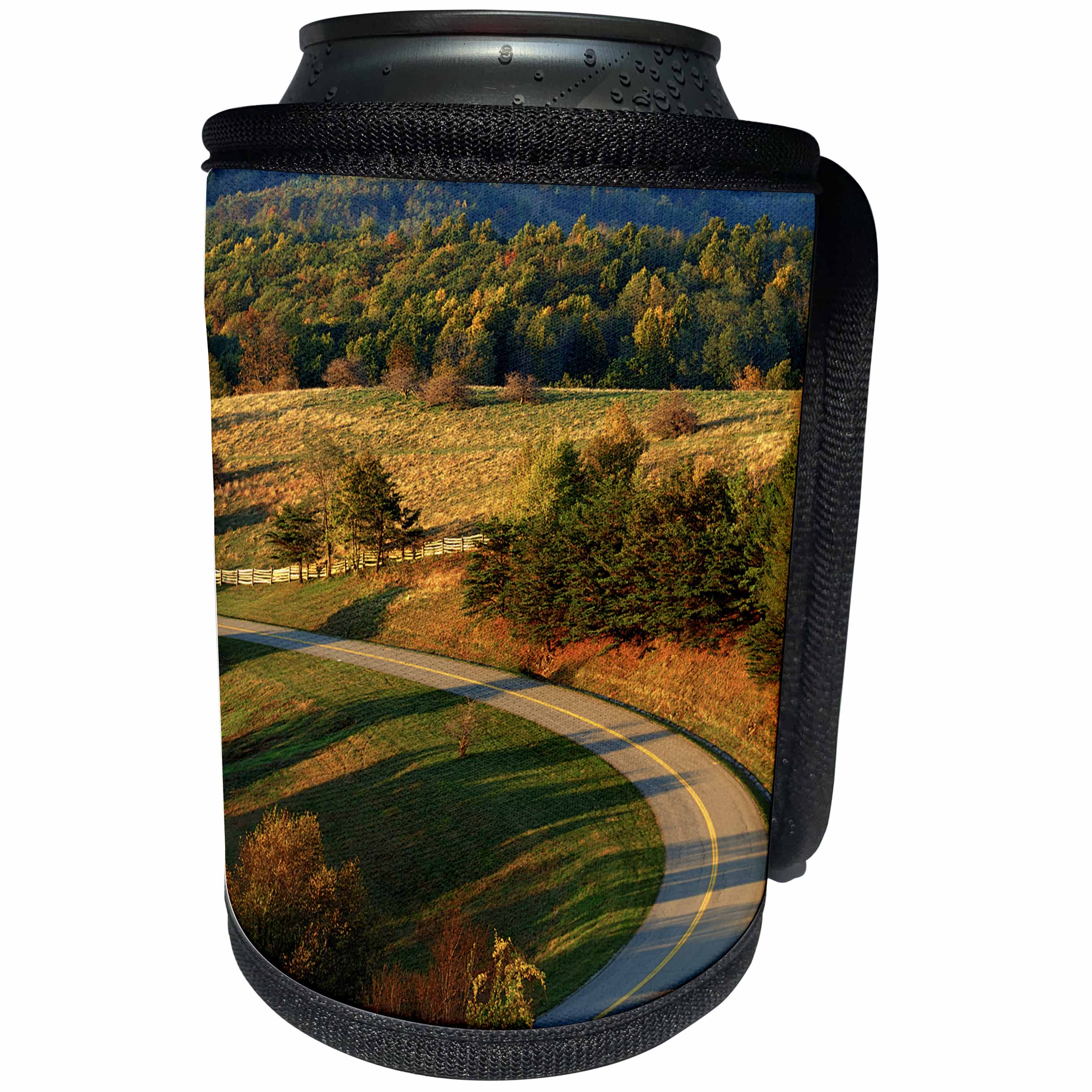 3dRose Danita Delimont - Charles Gurche - Roads - USA, Virginia, Patrick County, The Blue Ridge Parkway - Can Cooler Bottle Wrap (cc_189608)