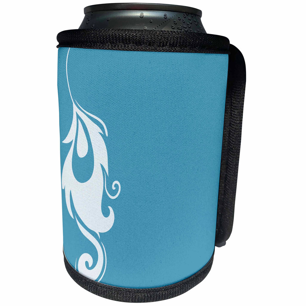3dRose PS Art - White Peacock Feather - Can Cooler Bottle Wrap (cc_192650)
