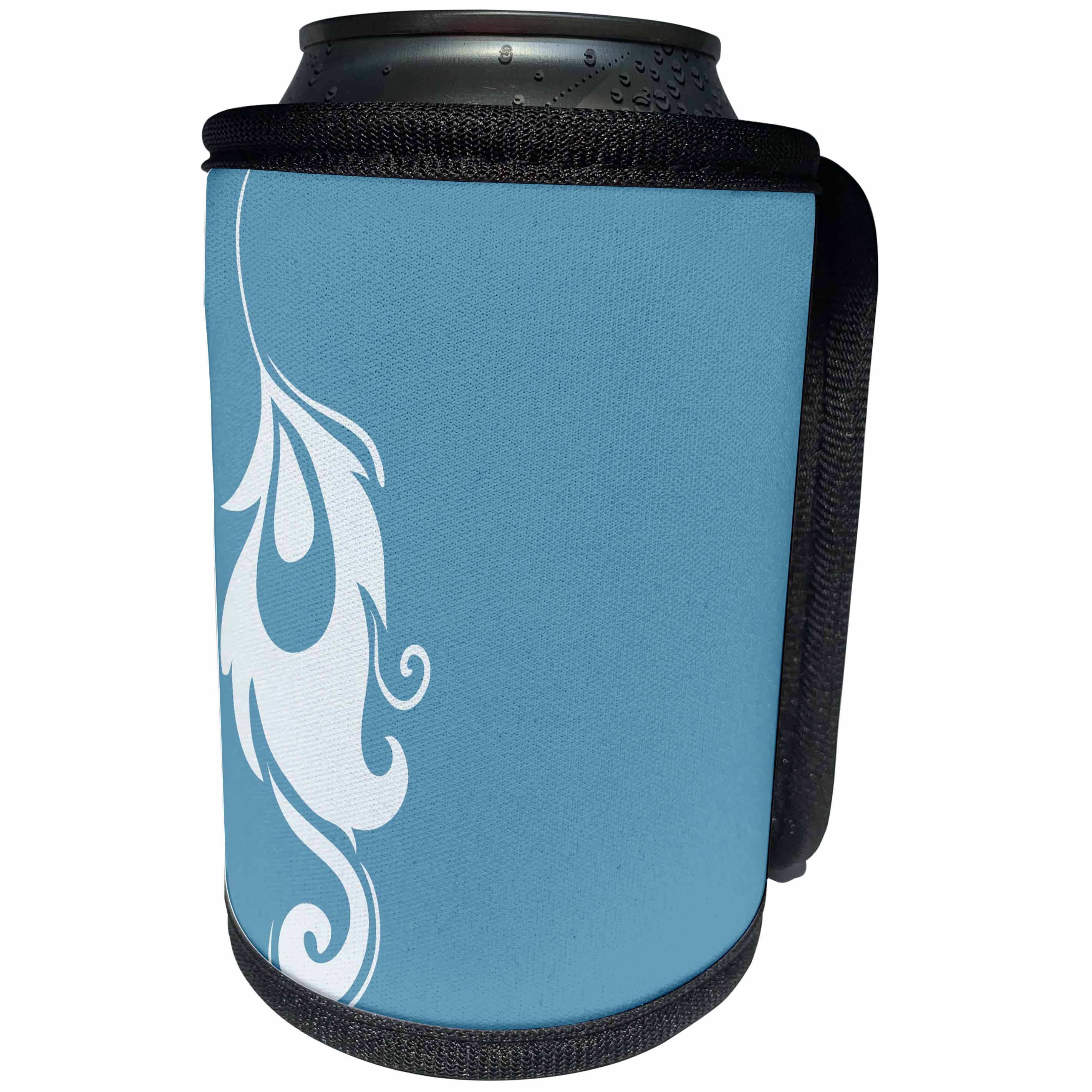 3dRose PS Art - White Peacock Feather - Can Cooler Bottle Wrap (cc_192650)