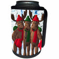 3dRose BK Whimsical Reindeer Moose Brothers - Singing in the Snow - Can Cooler Bottle Wrap (cc_19366)