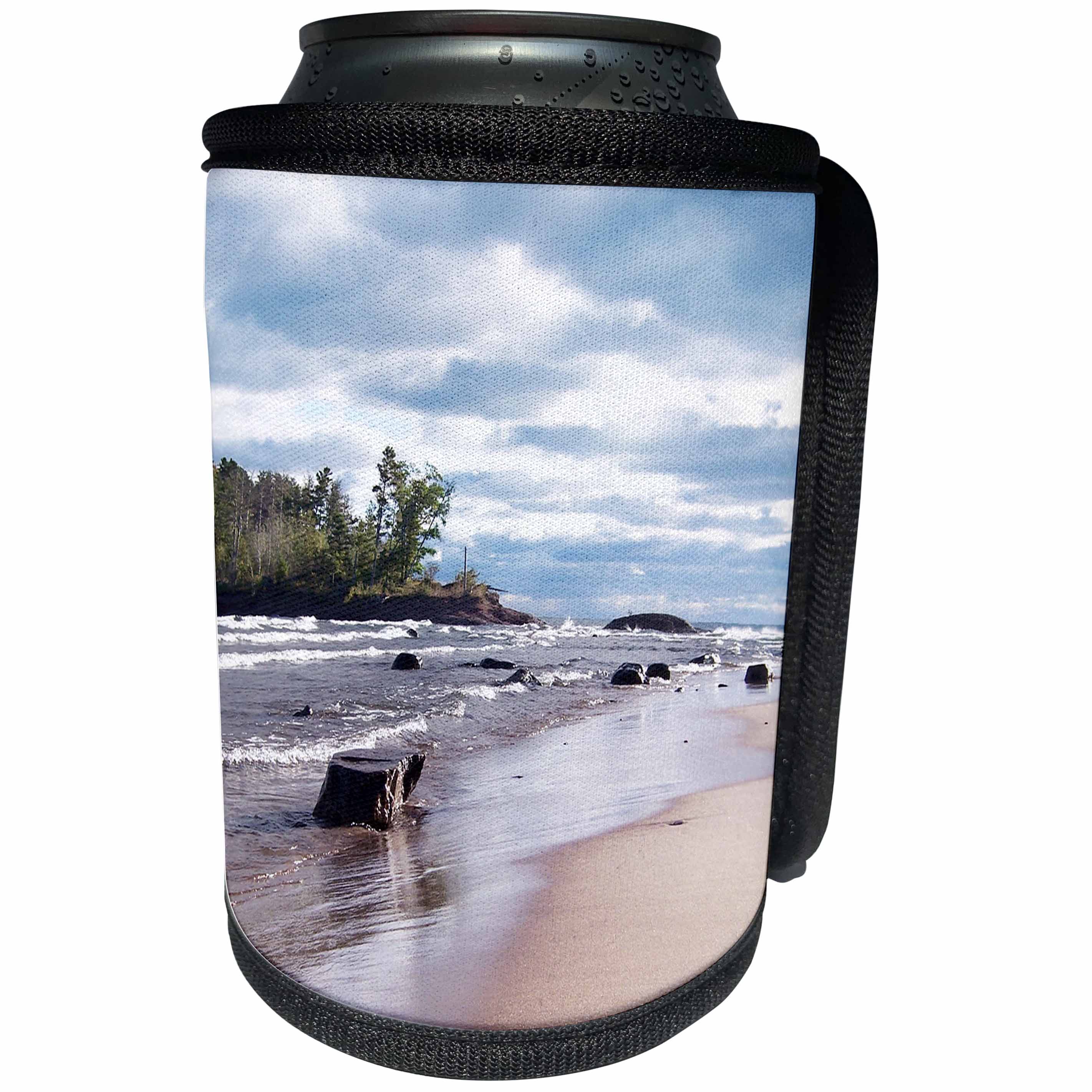 3dRose Perkins Designs Photography - Little Presque Isle photographed on Lake Superior north of Marquette Michigan - Can Cooler Bottle Wrap (cc_19431)