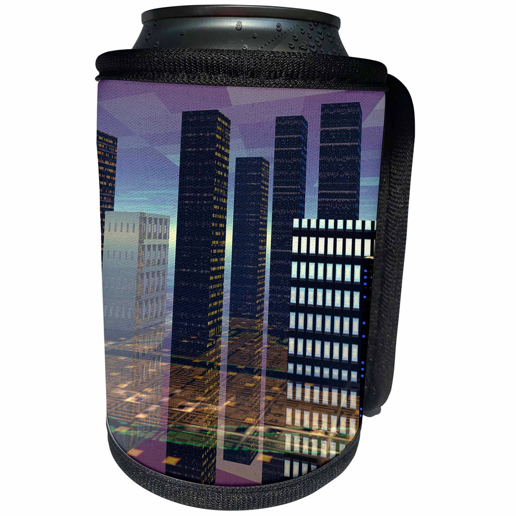 3dRose Perkins Designs Cities And Structures - Silicon City the geography of San Francisco California on a computer mother board - Can Cooler Bottle Wrap (cc_19432)