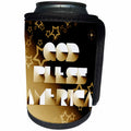 3dRose Perkins Designs USA - God Bless America 2 brown and tan colors with text resembling origami with stars - Can Cooler Bottle Wrap (cc_19433)