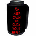 3dRose EvaDane - Funny Quotes - Keep calm and click your heels. - Can Cooler Bottle Wrap (cc_194339)