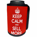 3dRose EvaDane - Funny Quotes - Keep calm and sell more. Red. - Can Cooler Bottle Wrap (cc_194340)