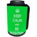 3dRose EvaDane - Quotes - Keep calm and be positive. Lime Green. - Can Cooler Bottle Wrap (cc_194345)