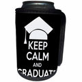 3dRose EvaDane - Funny Quotes - Keep calm and graduate. Black. - Can Cooler Bottle Wrap (cc_194346)