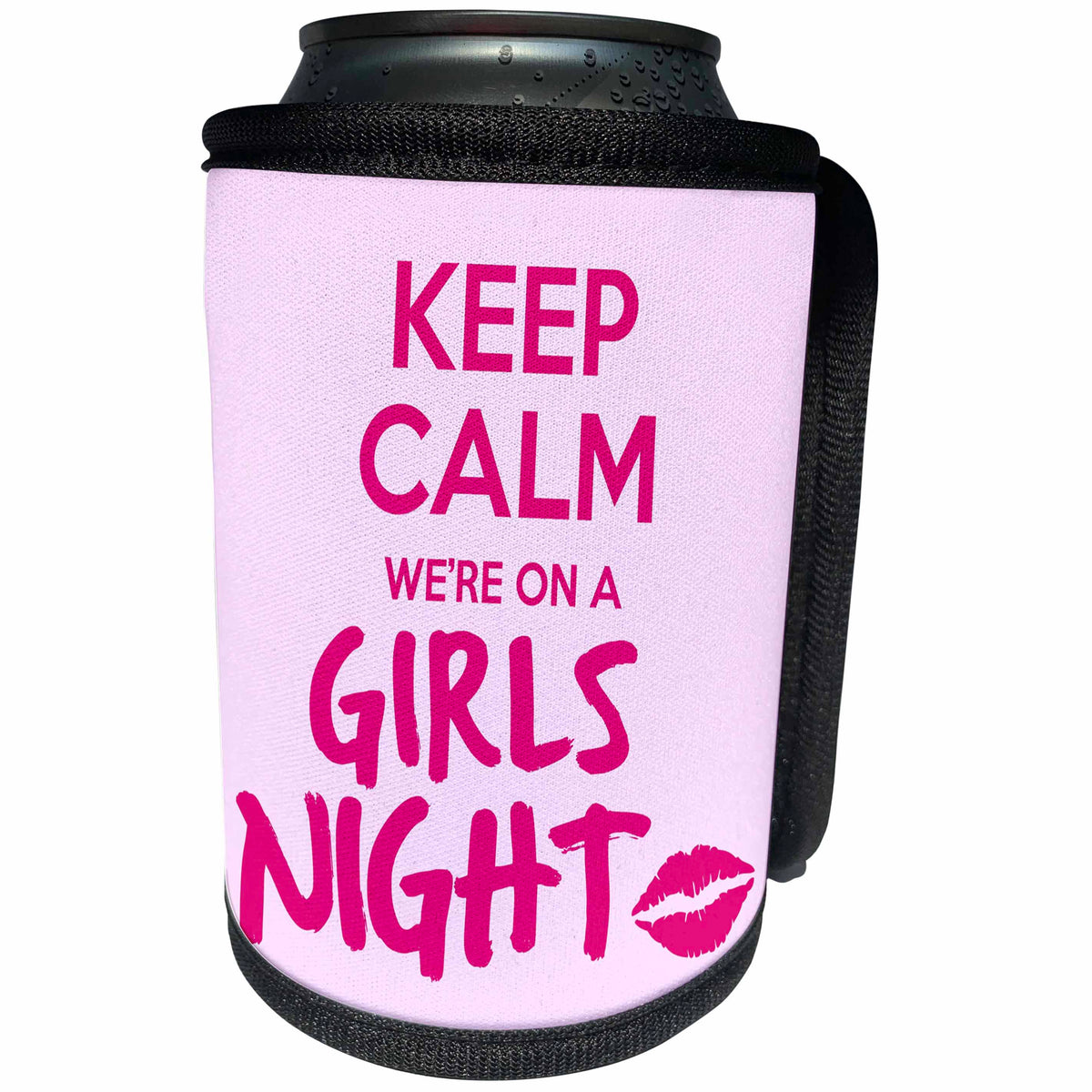 3dRose EvaDane - Funny Quotes - Keep calm were on a girls night. Pink. - Can Cooler Bottle Wrap (cc_194352)