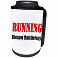 3dRose EvaDane - Funny Quotes - Running. Cheaper than therapy. Red. - Can Cooler Bottle Wrap (cc_194359)