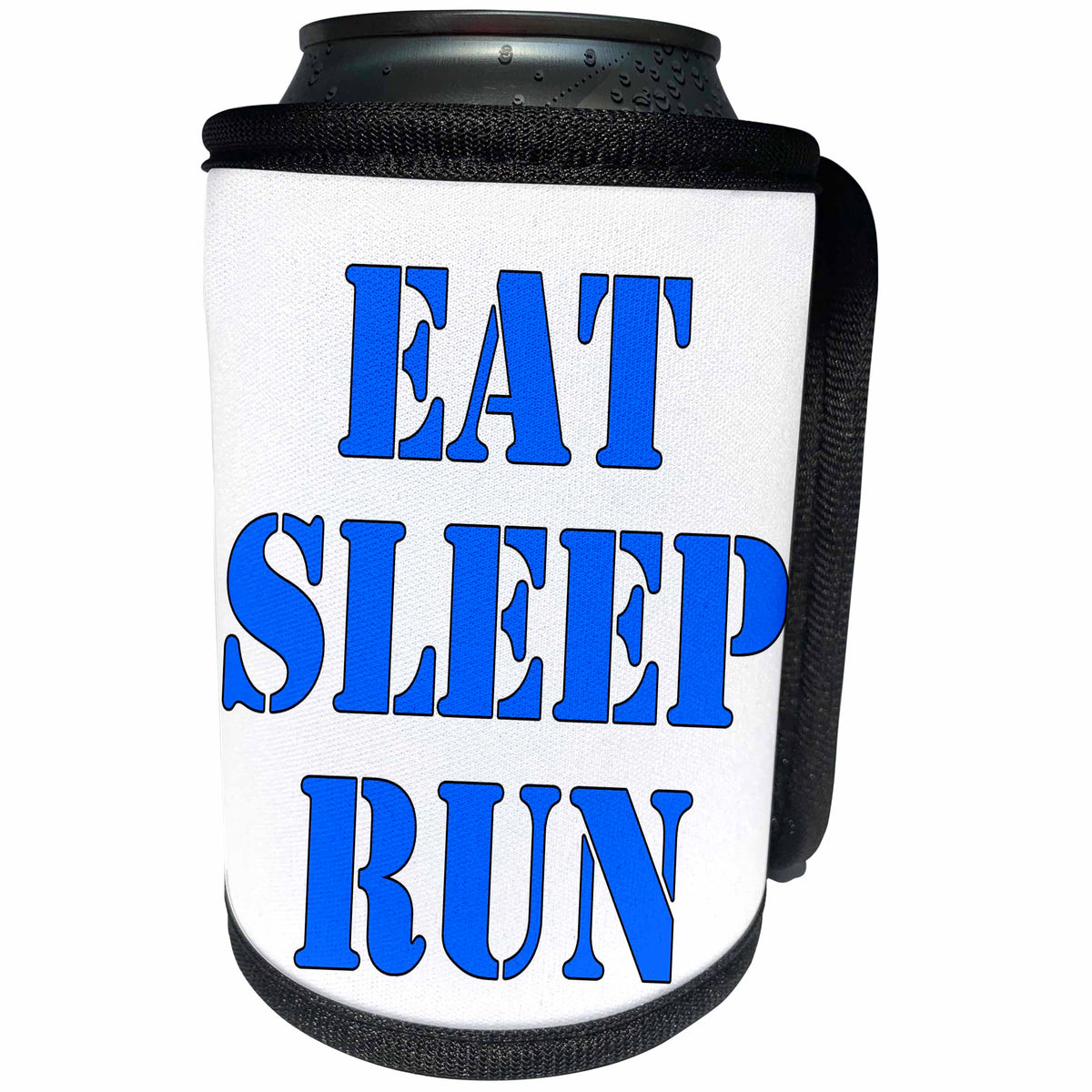 3dRose EvaDane - Funny Quotes - Eat. Sleep. Run. Blue. - Can Cooler Bottle Wrap (cc_194364)