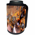 3dRose Perkins Designs Abstract - Abstract Void metal rings in a colorful and reflective digital 3D world - Can Cooler Bottle Wrap (cc_19437)